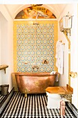 Morocco, Essaouira, Riad Salut Maroc, Story: Eccentric arty rendez-vous in a hyper vitamined riad