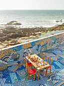 Morocco, Essaouira, Riad Salut Maroc, Story: Eccentric arty rendez-vous in a hyper vitamined riad