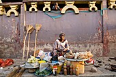 Benin, Parakou, market vendor