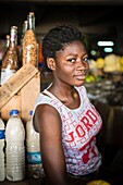 Ivory Coast, Abidjan, Treichville market, saleswoman