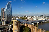 United Kingdom, London, the Blackfriars Railway Bridge on the Thames overlooked by the skyscraper One Blackfriars left