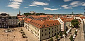 Slovakia, Bratislava, main square seen from the tower of the old town hall