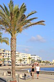 Frankreich, Gard, Petite Camargue, Le Grau-du-Roi, Uferpromenade, Strand Rive Gauche