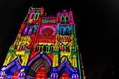 Frankreich, Somme, Amiens, Ton- und Lichtshow Chroma an der Kathedrale von Amiens