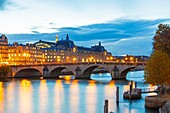 France, Paris (75), the Musée d'Orsay and the Pont Royal, the banks of the Seine classified as UNESCO in autumn