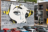 Canada, Quebec province, Montreal, the Plateau-Mont-Royal district, the MURAL urban art festival, work by Dean Stockton alias D*Face