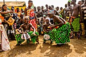 Benin, Porto-Novo, children dance during national Voodoo festival