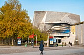 France, Paris, the Parc de la Villette in autumn, The Philharmonie de Paris by architect Jean Nouvel