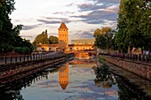 France, Bas Rhin, Strasbourg, old town listed as World Heritage by UNESCO, Petite France District, the Covered Bridges over the River Ill and Musee d'Art Moderne et Contemporain de Strasbourg also called MAMCS (Museum of Modern and Contemporary Art in Strasbourg) by architect Adrien Fainsilber