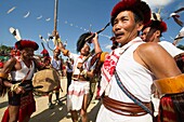 Indien, Arunachal Pradesh, Bezirk Tirap, Khonsa, Chalo Loku Festival, Stamm der Nocte, der zu den Nagas gehört