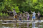 Indonesia, Papua, Asmat district, Asmat tribe in Uwus village