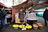 France, Indre et Loire, Tours, Velpeau market, clandestine flower seller