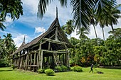 Papua New Guinea, East Sepik Province, Sepik River Region, Kanganamun Village, House of Spirits (Haustambaran) named Walimbi (Aerial View)