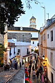 Spain, Andalusia, Costa del Sol, Malaga province, Marbella, Old Town, Castillo Alcazaba and Iglesia de Nuestra Señora de la Encarnacion church