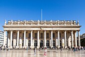 France, Gironde, Bordeaux, area classified as World Heritage by UNESCO, the Golden Triangle, Quinconces district, Place de la Comédie, the Grand-Théâtre, built by the architect Victor Louis from 1773 to 1780