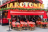 France, Paris, Montparnasse district, the La Rotonde brewery during Christmas