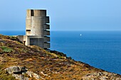 United Kingdom, Channel Islands, Jersey, parish of Saint Ouen, towards Grosnez point, WWII German Naval Tower MP3 (Marine Peilstand und Meßstellung 3 - Naval Direction and Range-Finding Position) from Moltke battery