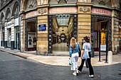 France, Gironde, Bordeaux, area listed as World Heritage by UNESCO, rue Piliers de Tutelle, entrance to the Galerie Bordelaise, shopping gallery built in 1833