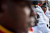 Papua New Guinea, National Capitale district, Port Moresby, Waigani District, Independence Hill, Independence Day celebration held each year on September 16, guards during speech by Prime Minister James Marape