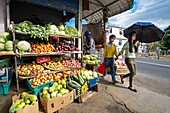 Mauritius, Bezirk Rivière du Rempart, Goodlands, Obst- und Gemüseladen