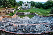 Albania, Fier District, Pojani village, archeologic site of Apollonia, ancient greek city of Ylliria , registered UNESCO world heritage, bouleuterion, or seat of the citizens' assembly