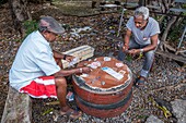 Mauritius, Grand Port district, Mahebourg, card game in the street