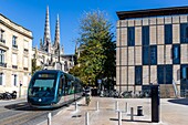 France, Gironde, Bordeaux, area listed as World Heritage by UNESCO, forecourt of Human Rights and Saint-André cathedral