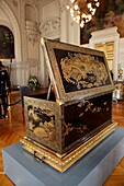 France, Indre-et-Loire, Tours, city hall, presentation of the chest of Mazarin, safe lost since the bombing of London and found in a pavilion as liquor bar, highest bid of 2013