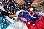 Turkey, Cappadocia, Soganli, women making local traditional dolls