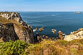 France, Finistère (29), Cornouaille, Crozon Peninsula, Camaret-sur-Mer, Pen-Hir Point in the Iroise Sea