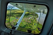 Papua New Guinea, East Sepik Province, Sepik River Region, Central Sepik, Timbunke Village from Samaritan Aviation Missionary Seaplane (Aerial view)