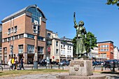 France, Nord, Lille, Avenue du Peuple Belge, tribute to Jeanne Maillotte