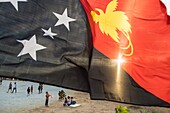 Papua New Guinea, National Capitale district, Port Moresby, Ela Beach District, Independence Festival held every year mid-September, country's flag