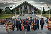 Papua New Guinea, National Capitale district, Port Moresby, Waigani District, Independence Hill, Independence Day celebration held each year on September 16, Prime Minister James Marape and Governor Powes Parkop