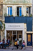 France, Gironde, Bordeaux, area listed as World Heritage by UNESCO, roaster and coffee L'Alchimiste rue de la Vieille Tour