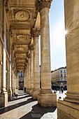 France, Gironde, Bordeaux, area listed as World Heritage by UNESCO, the Golden Triangle, Quinconces district, Place de la Comédie, the National Opera of Bordeaux, Grand-Théâtre, built by the architect Victor Louis from 1773 to 1780