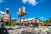 Mauritius, Savanne district, Bel Ombre, Place du Moulin, old restored sugar factory