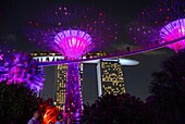 Singapur,Garden by the Bay,Supertree Grove und Marina Bay Sands