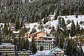 France, Pyrenees Atlantiques, Gourette ski resort (locality of the commune of Eaux-Bonnes) Belambra complex