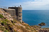 United Kingdom, Channel Islands, Jersey, parish of Saint Brelade, Noirmont Point, Battery Lothringen, German naval tower MP1 (Marine Peilstand und Meßstellung 1 - Naval Direction and Range-Finding Position) from World War II