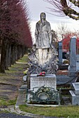 France, Indre et Loire, Loire valley listed as World Heritage by UNESCO, Tours, La Salle cemetery, tomb of Victor Lasalle officer whose plane crashed in the Libyan desert in 1929 work by Georges Delpérier