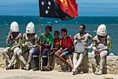 Papua New Guinea, National Capitale district, Port Moresby, Ela Beach District, Independence Festival held every year mid-September, mudmen