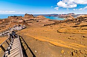 Ecuador, Galapagos archipelago, listed as World Heritage by UNESCO, hiking trail on Bartolome Island