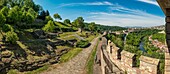 Bulgaria, Veliko Tarnovo, Ramparts of the Royal City, symbol of the glory of the Second Bulgarian Empire and the independence lost during the Ottoman invasions in Europe. Impregnable fortress, Tsarevets fell from the hands of a traitor.