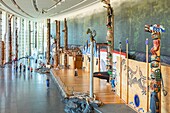 Canada, Quebec province, Outaouais region, Gatineau, the Canadian museum of History, formerly the Canadian museum of Civilization, the Grand Hall and its collection of totem poles