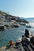 Italien,Ligurien,Genua,Nervi,die Küstenpromenade,die Passeggiata Anita Garibaldi,Bagni Medusa