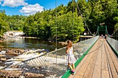 Canada, Quebec province, Beaupre, Sainte Anne Canyon dug by the Saint Anne du Nord River, and with a 74m high waterfall