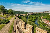 Bulgaria, Veliko Tarnovo, Ramparts of the Royal City, symbol of the glory of the Second Bulgarian Empire and the independence lost during the Ottoman invasions in Europe. Impregnable fortress, Tsarevets fell from the hands of a traitor.