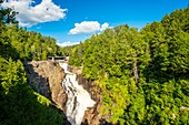 Canada, Quebec province, Beaupre, Sainte Anne Canyon dug by the Saint Anne du Nord River, and with a 74m high waterfall