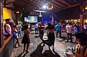 Brazil, state of Bahia, Porto Seguro, couple on the dance floor of Club Bombordo